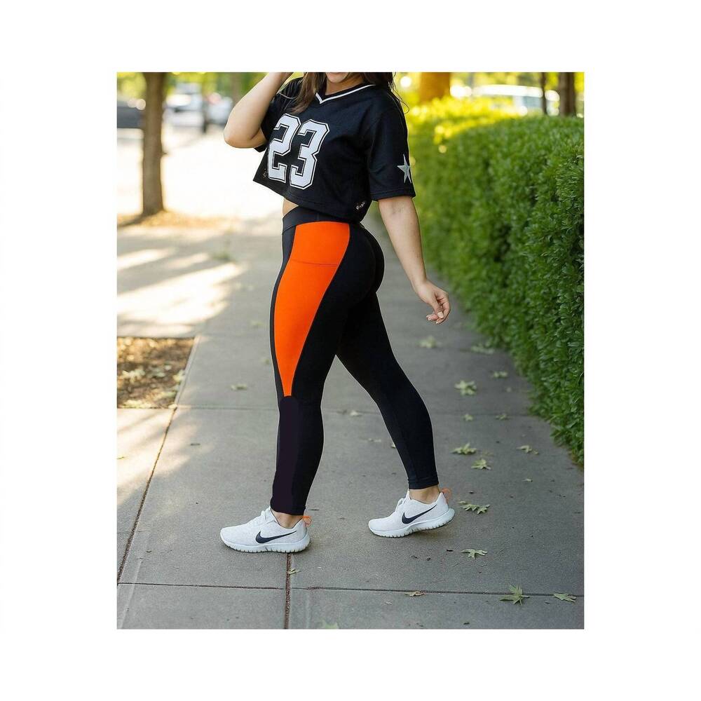 NEW JULIA ROSE tatumn panel leggings in orange
